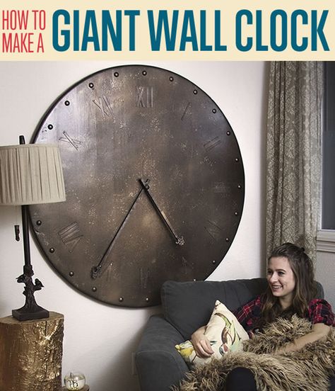 How To Make a Giant Wall Clock | Decorative Wall Clock Giant Wall Clock, Giant Clock, Clock Diy, Decorative Wall Clock, Diy Wand, Diy Wall Clock, Diy Clock Wall, Homemade Diy, Diy Clock