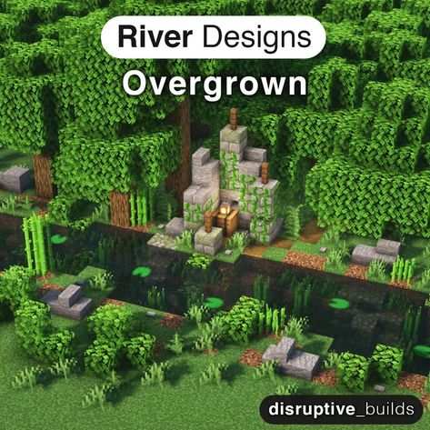 River Designs Minecraft, Minecraft River Decoration, River Minecraft Ideas, Minecraft River Design, Minecraft River Ideas, Minecraft River House, Minecraft River, Minecraft Aesthetics, Minecraft C