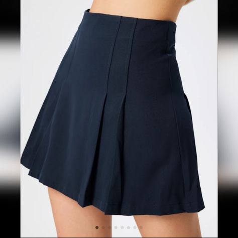 Navy pleated skirt