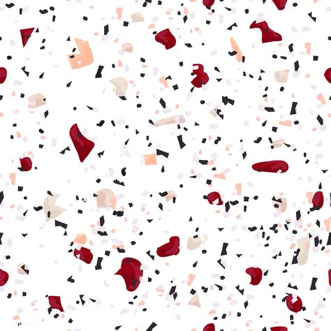 Colorful Terrazzo seamless pattern vector | free image by rawpixel.com / sasi Red Terrazzo Texture, Terrazo Wallpaper, Terrazzo Texture Seamless, Terrazzo Seamless, Red Granite, Colorful Terrazzo, Hall Bathroom, Vector Background Pattern, Peel And Stick Vinyl