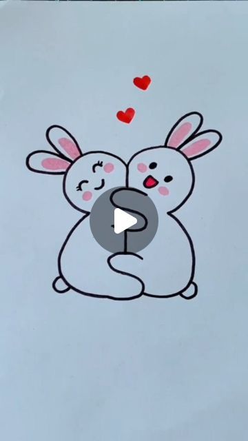 Easy Rabbit Drawing For Kids, Cartoon Sketches Easy, Cartoon Drawings Easy, Drawing Rabbit, Cool Drawings For Kids, Drawing Pictures For Kids, Cute Pictures To Draw, Easy Pictures To Draw, Cartoon Tutorial