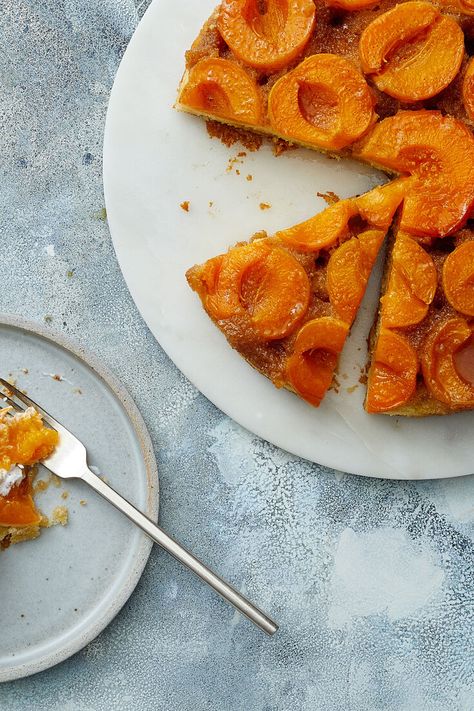 Apricot Upside Down Cake, Apricot Cake, Apricot Recipes, Corn Fritters, Nyt Cooking, Upside Down Cake, Stone Fruit, Eat Dessert First, Everyday Food