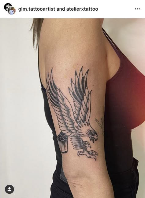 Modern Eagle Tattoo, Women Eagle Tattoo, Eagle Arm Tattoo, American Traditional Eagle Tattoo, Eagle Tattoo For Women, Osprey Tattoo, Eagle Tattoo Arm, Traditional Eagle Tattoo, Random Tattoos