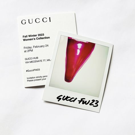 GUCCI 2023 Fashion Show Invitation Exclusive Event Invitation, Cool Invite Design, See You There Invitation, Gucci Invitation Card, Fashion Show Invite Card, Fashion Show Invitation Ideas, Pr Event Invitation, Fashion Brand Invitation, Fashion Show Invitation Card Design