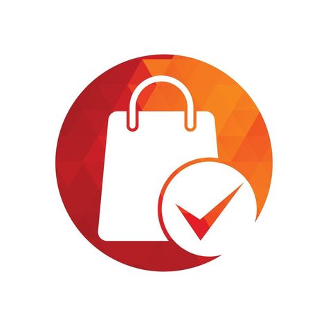 Shopping bag check logo icon. Check Shopping Logo Template, Icon, Symbol - Vector Shopping Logo, Check Logo, Icon Check, App Logo, Logo Icon, Logo Icons, Logo Templates, Vector Free, For Free