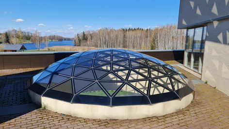 Dome Skylight, Glass Roofs, Roof Dome, Warehouse Interior, Limited Life, Thermal Design, Bridal Showroom, Geodesic Dome Homes, Glass Panes