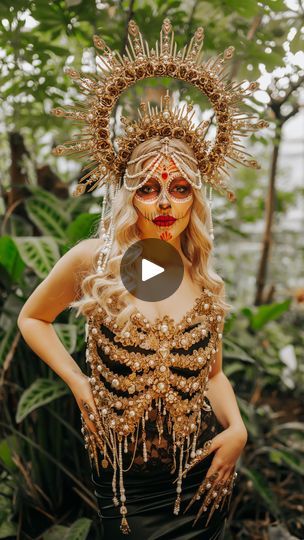 Catrina Headpiece Diy, Halo Crowns, Skeleton Hat, Dark Fae, 100k Views, Sugar Skull Makeup, Halo Headband, Skeleton Art, Skull Makeup