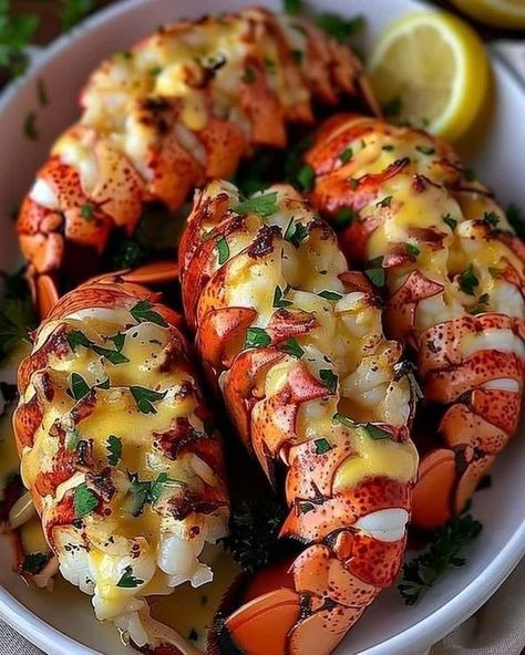 Lobster And Shrimp Recipes, Garlic Lobster, Joshua Weissman, Lobster Dishes, Lobster Recipes Tail, Easy Family Recipes, Lobster Tail, Lobster Recipes, Lobster Tails