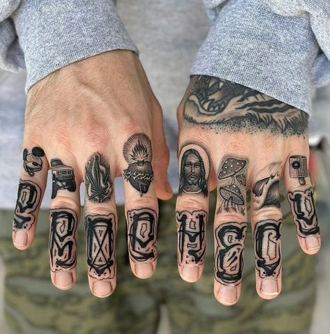 Large Finger Tattoos, Mens Knuckle Tattoos, Hand And Forearm Tattoo For Men, Lettering Finger Tattoo, Male Finger Tattoos, Full Finger Tattoo, Men’s Finger Tattoos, Knuckle Tattoos For Guys, Cool Small Tattoos For Men