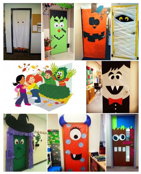 Ideas para decorar tu clase en halloween NUESTRA PUERTA Porta Halloween, Diy Halloween Door Decorations, Halloween Classroom Door, Halloween Classroom Decorations, Halloween Infantil, Halloween Crafts For Toddlers, Halloween Classroom, Adornos Halloween, Halloween Porch Decorations