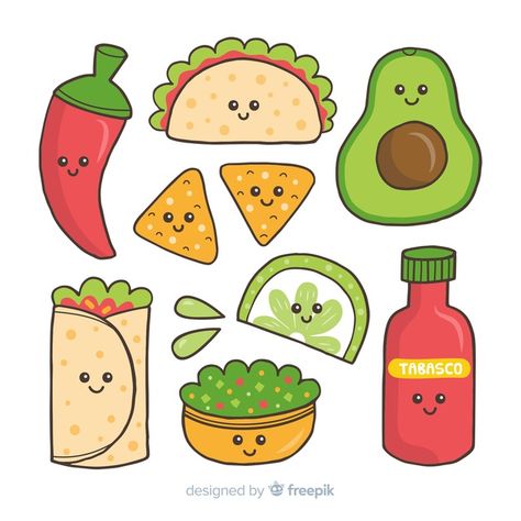 Food Sticker, Arte Do Kawaii, 타이포그래피 포스터 디자인, Art Kawaii, Cute Food Drawings, Easy Doodle Art, Food Stickers, Cute Kawaii Drawings, Cute Doodle Art