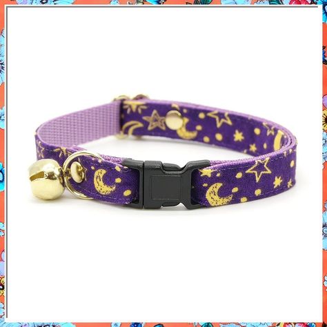 Stay safe and trendy with a cat collar from Amazon's collection. Purple Cat Collar, Cute Cat Accessories, Cute Cat Collars, Fantasy Cat, Purple Moon, Cute Dog Collars, National Animal, Purple Collar, Mini Dogs