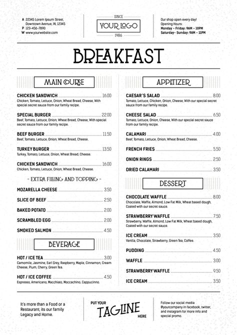 Menu Format Design, Bistro Menu Ideas, Design For Coffee Shop, Menu Project, Menu Vintage, Coffee Poster Design, Bistro Menu, Menu List, Menu Designs