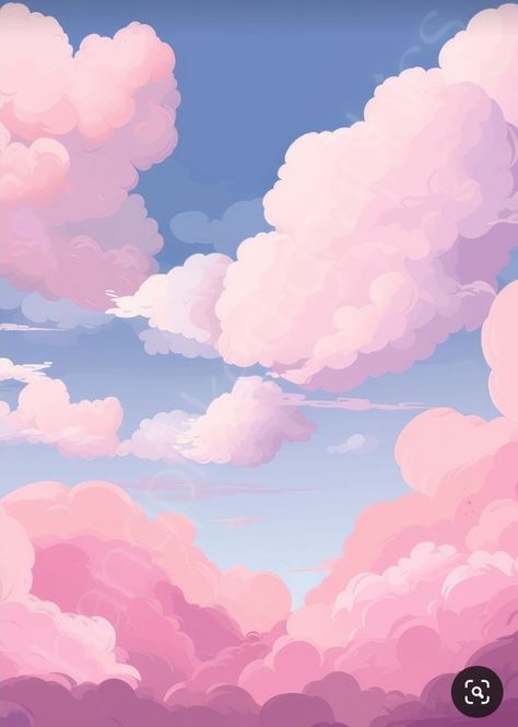 Dreamy Illustration Imagination, Pastel Clouds Drawing, Cloud Graphic Design Illustrations, Sky Illustration Cloud, Clouds Illustration Art, Digital Art Clouds, Cloud Graphic Design, Anime Clouds, Ethereal Clouds