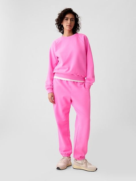 Saw this on Gap: Women’s Sweatsuit, Tops With Sweatpants, Pink Sweat Set, Sweatsuits For Women, Pink Sweatshirts, Hot Pink Pants, Pink Sweat, Sweat Sets, Capsule Wardrobe Outfits