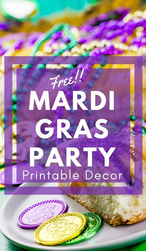 Celebrating Mardi Gras? I have a whole set of free Mardi Gras Printable Decor fo you! #mardigrasdecor #FrugalNavyWife #mardigrasparty #mardigrasdecorations #mardigrasdecorationsideas Mardi Gras Color Street, Diy Mardi Gras Decorations, Shrove Tuesday Activities, Mardi Gras Party Ideas, Mardi Gras Party Food, Mardi Gras Dinner, Mardi Gras Activities, Random Holidays, Mardi Gras Diy