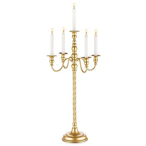 Wedding Candelabra Tall Floor Candelabras - Gold 5 Arm Candelabra, 28" Metal Spiral Candelabra Candle Holder, Antique Candle Opera Centerpieces Stand for Events, Ceremony Aisle Reception Candle Opera Centerpiece, Candle Opera, Wedding Candelabra, Floor Candelabra, Gold Candlestick Holders, Gold Candelabra, Candelabra Wedding, Candelabra Centerpiece, Antiqued Candle Holders