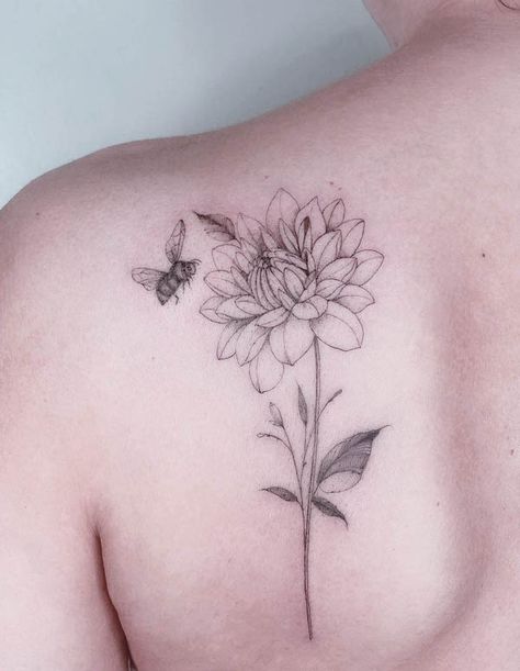 48 Unique Bee Tattoos with Meaning - Our Mindful Life Small Bff Tattoos, Apple Blossom Tattoos, Bee And Flower Tattoo, Queen Bee Tattoo, Bee Tattoos, Honey Bee Tattoo, Single Rose Tattoos, Flower Shoulder Tattoo, Blade Tattoo