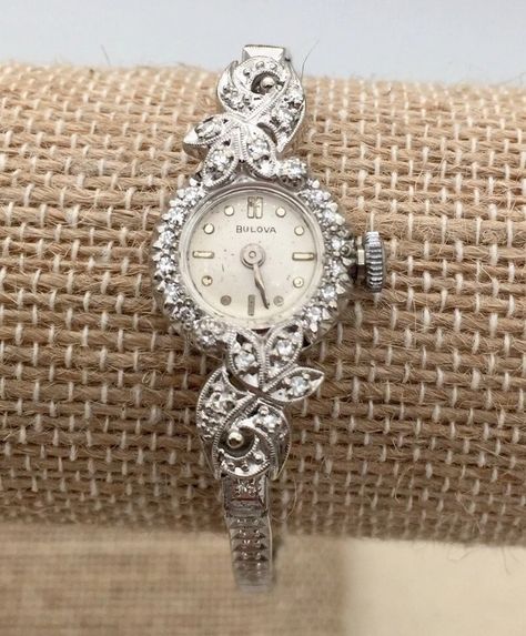 14K White Gold BULOVA Diamond LADIES WATCH 16 Grams - Etsy Bulova Watches Women, Bulova Watches, Safety Chain, Women Wrist Watch, Ladies Watch, Diamond Watch, Wrist Watches, Watches Jewelry, Vintage Jewellery