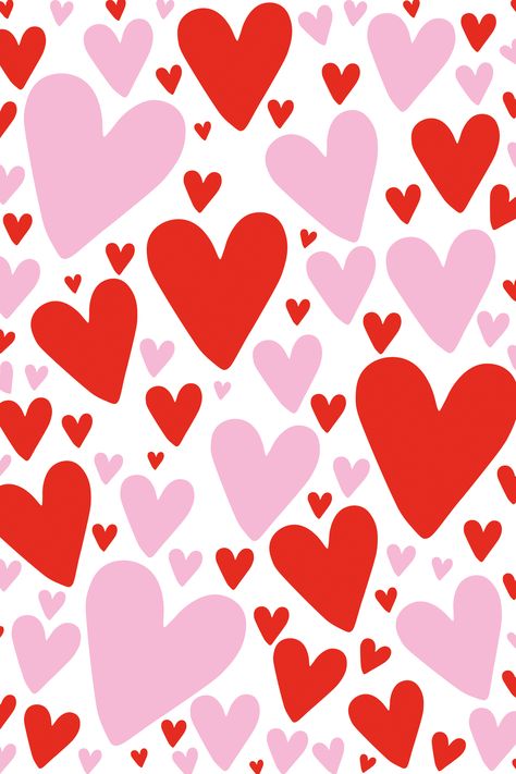 Red And Pink Pattern, Valentine’s Day Pattern, Valentine Artwork, Heart Digital Art, Digital Art Cute, Scrapbook Backgrounds, Valentine Printables, Home Decor Artwork, Iphone Wallpaper Winter