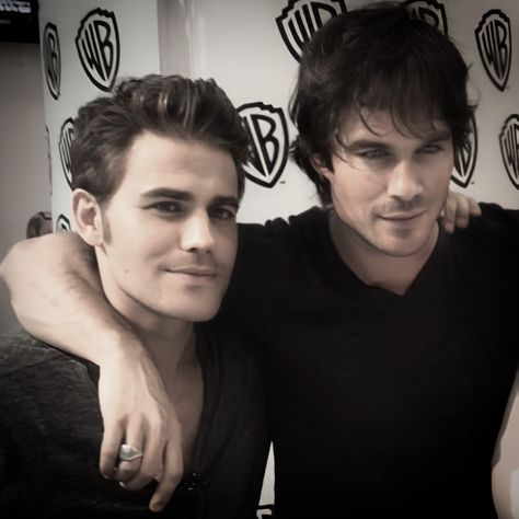 Paul Wesley And Ian Somerhalder Funny, Vampire Academia, Ian And Paul, Ian Somerhalder And Paul Wesley, Damon And Stefan Salvatore, Salvatore Brothers, The Salvatore Brothers, Damon And Stefan, Vampire Diaries Guys