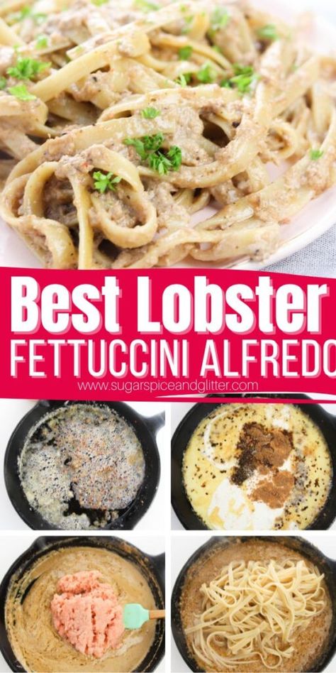 Lobster Fettucine Recipe, Lobster Alfredo Recipe, Lobster Alfredo, Easy Seafood Pasta, Fettucini Alfredo Recipe, Bougie On A Budget, Fettuccini Alfredo, Frozen Lobster, Fettuccine Alfredo Recipes