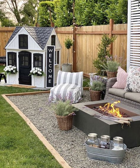 Playhouse Landscaping, Backyard Ideas For Kids, Play Area Backyard, Backyard Kids Play Area, Backyard Remodel, Backyard Inspiration, Backyard Playground, Backyard Play, Backyard Inspo