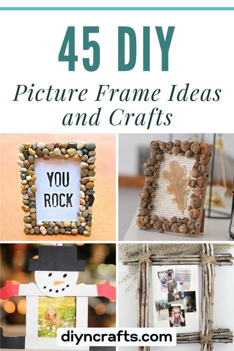 45 DIY Picture Frame Ideas and Crafts Using Picture Frames For Decor, Decorating Frames Ideas, Diy Family Picture Frame, Upcycle Picture Frames Diy, Crafty Picture Frames, Crafts With Photos Diy, How To Decorate A Frame, Cute Things To Do With Pictures, 5 X 7 Picture Frame Ideas