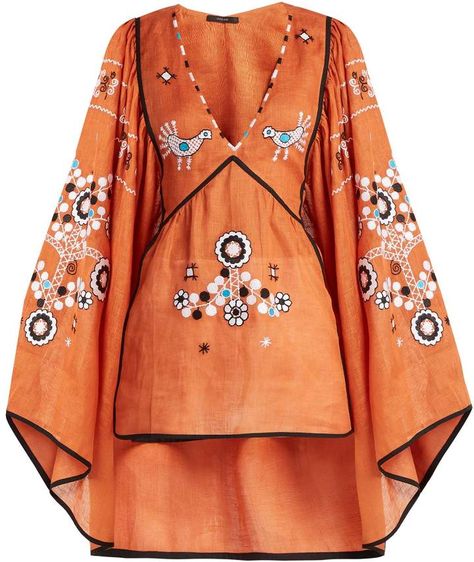 Mode Coachella, Vita Kin, Look Boho Chic, Mode Hippie, Orange Top, Rust Orange, Linen Top, Fashion Sewing, Luxury Designer