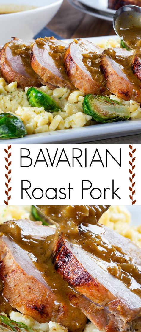 If you love traditional German recipes, you need to try our Bavarian Roast Pork! This roast recipe is perfect for when you're craving a hot, hearty, and completely satisfying dinner experience. A touch of sweet honey, combined with delicious beer 'n' brat mustard, ladled over juicy pork, makes this a German classic that has stood the test of time. Traditional German Recipes, Easy German Recipes, Traditional German Food, German Food Authentic, Bavarian Recipes, Dinner Experience, Pork Entrees, Oktoberfest Food, Pork Loin Recipes