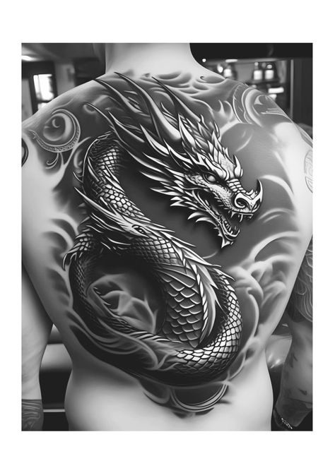 Dragon Tattoos For Men Back, Dragon Tattoo Back Man, Dragon Arm Tattoo For Men, Dragon Back Tattoos Men, Asian Tattoos Men, Yakuza Dragon Tattoo, Dragon Tattoo Men, Medieval Dragon Tattoo, Dragon Tattoo For Men