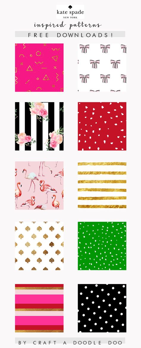 KATE SPADE INSPIRED PATTERNS AND PRINTABLES FREE DOWNLOADS #katespade #inspiration #patterns #printables #pretty #glam #graphics #art #Illustrations Kate Spade Printable Free, Kate Spade Inspired Christmas Decor, Kate Spade Prints, Kate Spade Color Palette, Kate Spade Branding, Kate Spade Diy, Kate Spade Aesthetic, Kate Spade Desktop Wallpaper, Kate Spade Office Inspiration