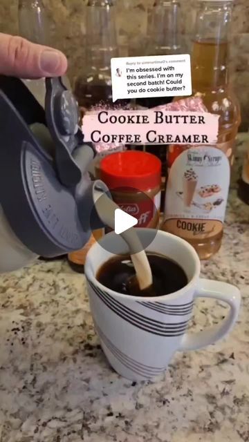 Cookie Butter Creamer, Cookie Butter Coffee Creamer, Cookie Butter Coffee, Brown Butter Cookies, Coffee Creamers, Coffee Creamer Recipe, Creamer Recipe, Butter Coffee, Coffee Cookies