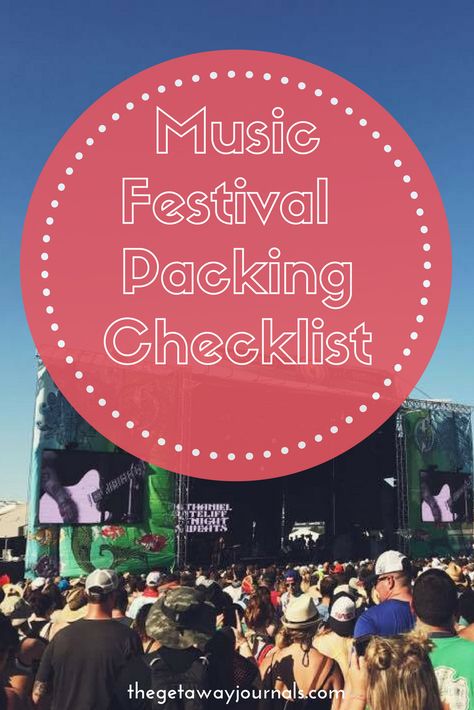 Music Festival Packing Checklist WITH FREE PDF DOWNLOAD by The Getaway Journals. So you just bought your ticket for your very first music festival! Congratulations! I get questions from a lot of first-timers about what exactly they should pack. It’s so easy to over pack, or under pack if you have no idea what to expect. So I’m going to lay it all out for you. "The Ultimate Music Festival Packing Checklist" by The Getaway Journals. What To Take To A Music Festival, What To Pack For A Festival, Music Festival Checklist, Rock Festival Camping, Music Festival Must Haves Tips, Camping Music Festival Packing Lists, Festival Checklist Packing Lists, What To Pack For A Music Festival, Music Festival Necessities