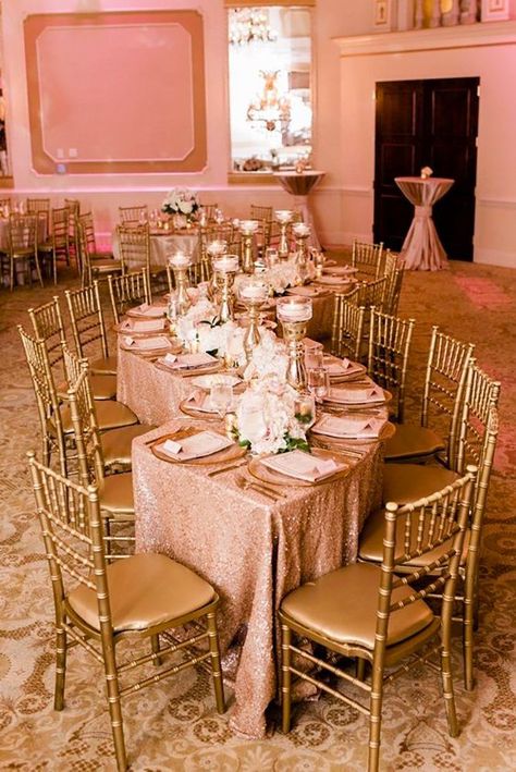 42 Glamorous Rose Gold Wedding Decor Ideas ❤ rose gold wedding decor reception decor A.J. Dunlap Photography #weddingforward #wedding #bride Blush Pink Cream And Gold Wedding, Blush Pink Ivory And Gold Wedding, Rose Gold Quinceanera Theme Ideas, Gold Prom Theme, Pink And Gold Wedding Decorations, Blush And Gold Wedding Decor, Gold And Rose Gold Wedding, Rose Gold Quinceanera Theme, Pink And Gold Wedding Theme