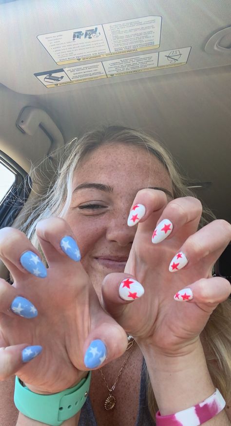 #nails #independenceday #stars #fourthofjuly Spring Nails2023, Nail 2022, Cowboy Nails, Makeup 2023, Nail 2023, Teen Nails, Usa Nails, Food Fusion, Fourth Of July Nails