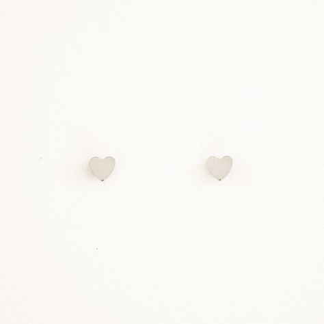 Tiny Heart Stud Earrings | Simple & Dainty Jewelry Tiny Dainty Heart Earrings Gift, Tiny Silver Heart Earrings For Everyday, Tiny Gold Heart Earrings In Sterling Silver, Tiny Elegant Heart-shaped Earrings, Tiny Silver Heart Earrings, Flower Ear Cuffs, Dainty Initial Necklace, Flower Ear, Ball Chain Necklace