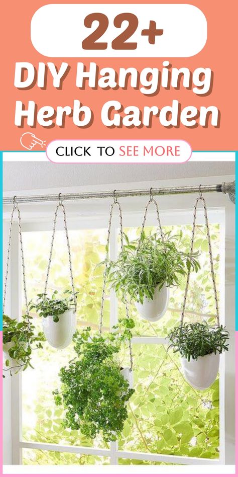 Enhance your living space with a DIY hanging herb garden project. Use everyday items like mason jars or wooden crates to grow fresh herbs in your kitchen or balcony. Enjoy easy access to herbs while adding a touch of greenery to your home decor. Don't hesitate, start gardening today! Diy Hanging Herb Garden, Mini Rock Garden, Hanging Herb Gardens, Herb Garden Ideas, Plant Herbs, Mason Jar Herbs, Mason Jar Herb Garden, Mailbox Landscaping, Hanging Herb Garden