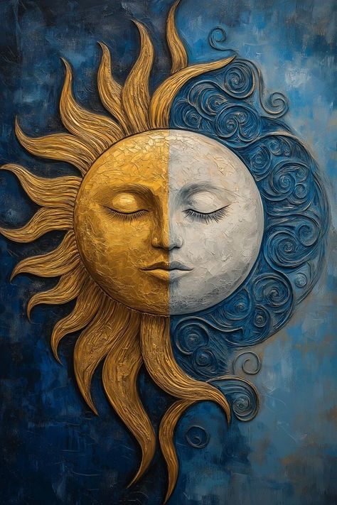 Sun And Moon Sculpture, Observatory Aesthetic, Celestial Sun And Moon Art, Swastik Symbol, Vintage Celestial Art, Swastik Design, Sun And Moon Painting, Celestial Wallpaper, Sun Moon Illustration