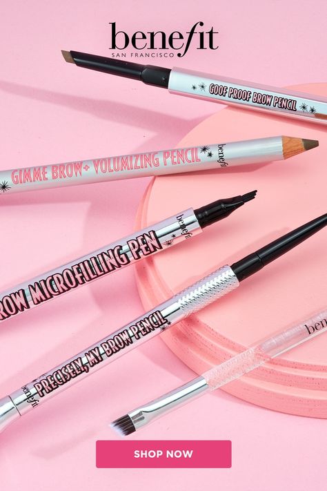 Benefit Brow Pencil Guide: 🎀 Goof Proof Brow Pencil 🎀 Precisely, My Brow Pencil 🎀 Brow Microfilling Pen 🎀 Gimme Brow+ Volumizing Pencil Benefit Brow Pencil, Goof Proof Brow Pencil, Tinted Eyebrow Gel, Precisely My Brow Pencil, Benefit Brow, Gimme Brow, Arched Eyebrows, Fill In Brows, Brow Wax