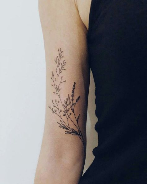 plant tatt Small Flower Tattoos For Women, Pin Tattoo, Brides With Tattoos, Beautiful Flower Tattoos, Illustration Tattoo, Small Flower Tattoos, Botanical Tattoo, Diy Tattoo, Dainty Tattoos