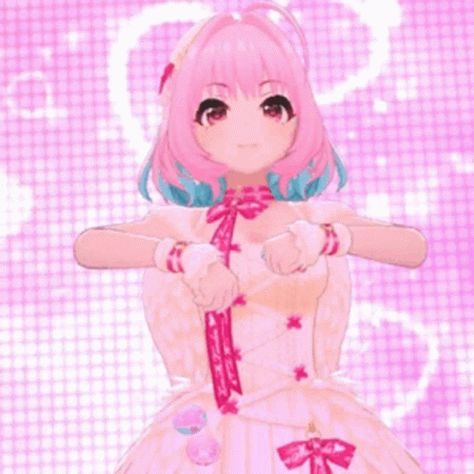 Idol Master Pink GIF - IdolMaster Pink Aesthetic - Discover & Share GIFs An Anime, Pink Hair, Gif, Red, Hair, Anime, Pink, White