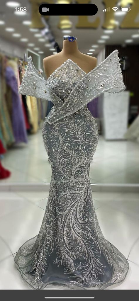 Evening Wear Hairstyles, Nigerian Prom Dress, Nigerian Bride Dress, Orange Evening Dresses, Nigerian Lace Styles Dress, Classy Gowns, African Prom Dresses, Classy Wedding Dress, Dinner Dress Classy