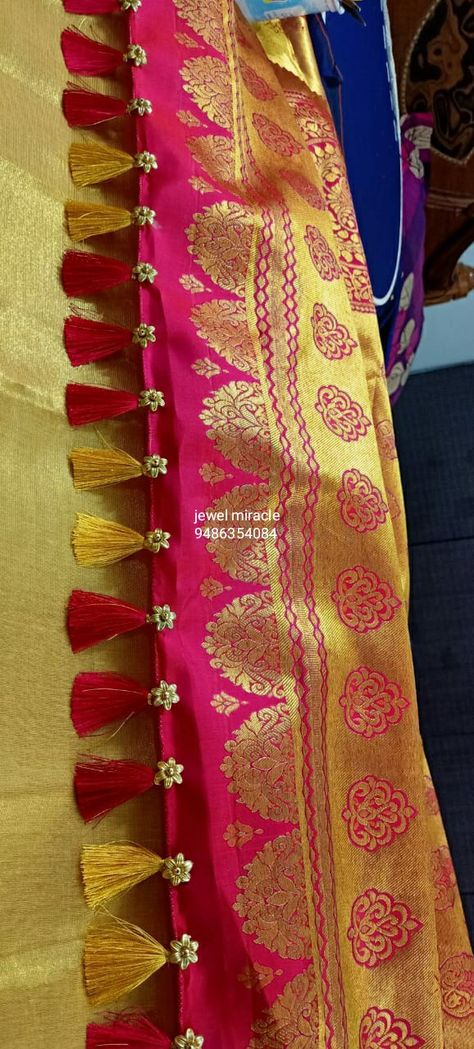 Saree Mudulu Designs, Saree Kongu Mullu Designs, Gonda Designs, Kongu Mudulu Designs, Long Frocks Models For Stitching, Frocks Models, Saree Latkan, Long Frock Models, Pallu Designs