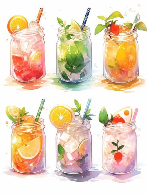 Drawing Of Drinks, Chinese Drinks, Chinese Drink, Tea Chinese, Drink Art, 귀여운 음식 그��림, Food Drawings, Foodie Art, Food Artwork