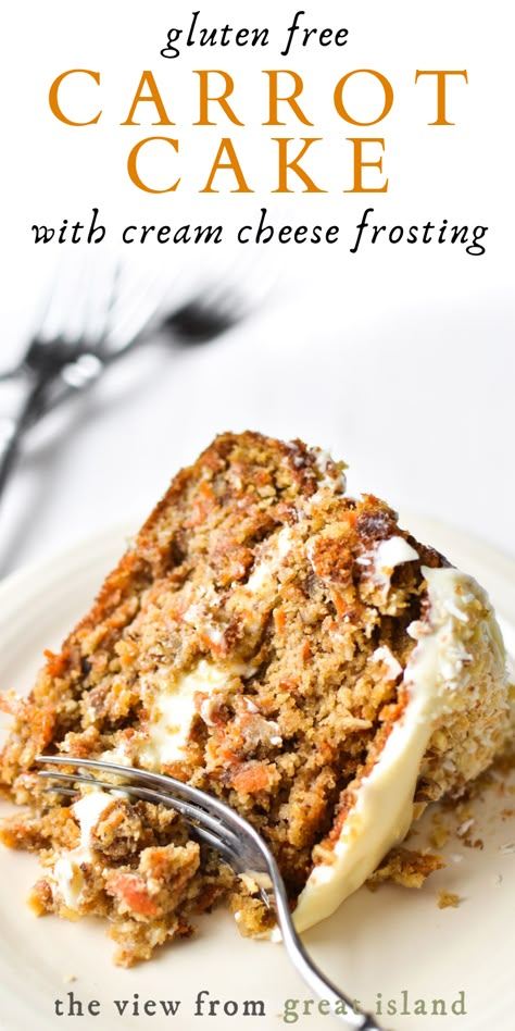 Grain Free Cake, Dessert Spring, Classic Carrot Cake Recipe, Carrot Cake Recipe Healthy, Classic Carrot Cake, Glutenfri Baking, Almond Flour Cakes, The View From Great Island, Carrot Cake With Cream Cheese