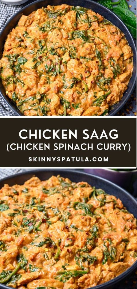 Spinach With Chicken Recipes, Chicken And Spinach Curry, Saag Chicken Curry, Ground Chicken Spinach Recipes, Spinach And Chicken Recipes, Spinach Chicken Recipes, Chicken Saag Recipe, Chicken And Spinach Recipes, Chicken Spinach Curry