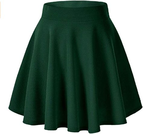 Afibi Casual Mini Stretch Waist Flared Plain Pleated Skater Skirt (XX-Large, Dark Green) at Amazon Women’s Clothing store Dark Green Skirt, Mini Skater Skirt, Green Skirt, Amazon Women, Green Color, Skater Skirt, Clothing Store, Dark Green, Skirt