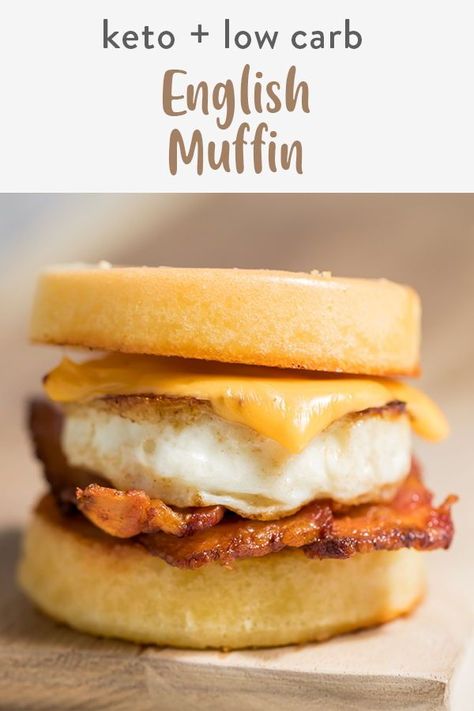 Keto Mug Muffin Almond Flour, Keto English Muffin Recipe, Keto English Muffin, Low Carb English Muffin, Muffin Top Recipes, Muffin Top Pan, Low Calorie Lunches, English Muffin Bread, English Muffin Recipes