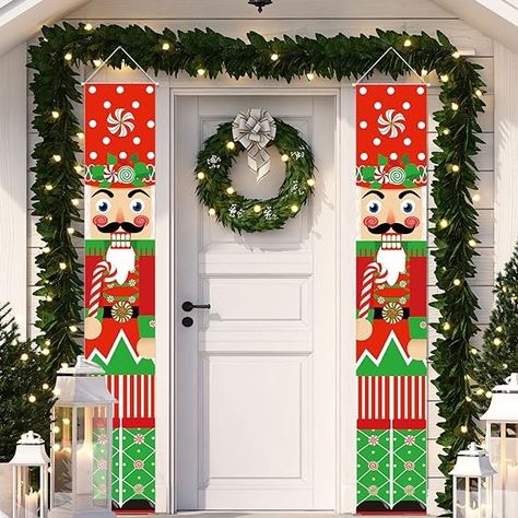 Amazon.com: Tatuo Christmas Nutcracker Door Banners Nutcracker Soldier Porch Signs Xmas Holiday Soldier Model Nutcracker Door Decorations for Yard Indoor Outdoor Wall Party Supplies Decor (Candy) : Home & Kitchen Nutcracker Door Decorations, Christmas Projects For Kids, Door Banners, Nutcracker Decor, Nutcracker Christmas Decorations, Diy Christmas Lights, Christmas Soldiers, Nutcracker Soldier, Banner Sizes